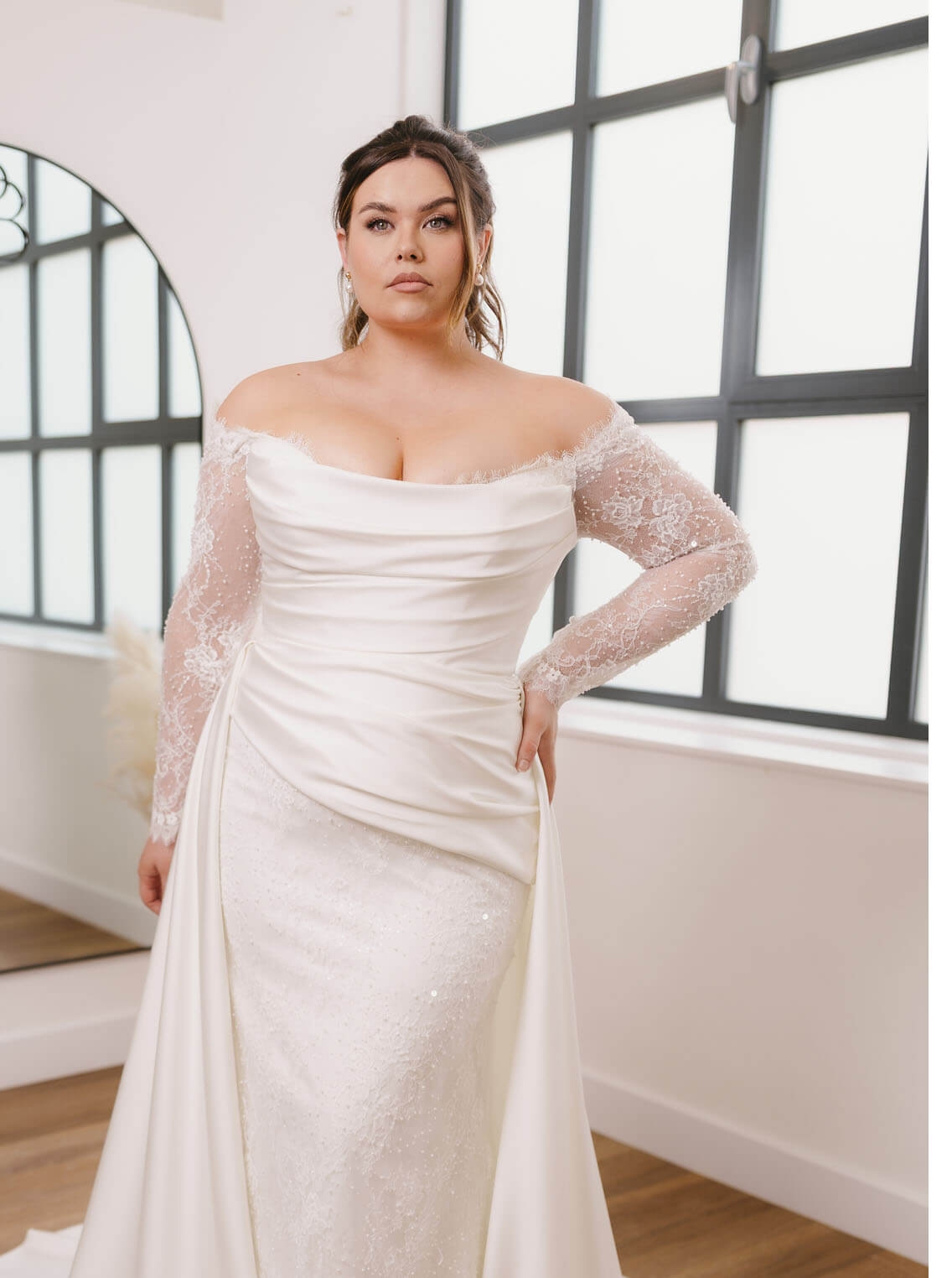 Model wearing a bridal gown