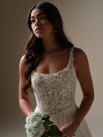 Rebecca Ingram Cory #2 All Ivory (gown with Ivory Illusion) thumbnail