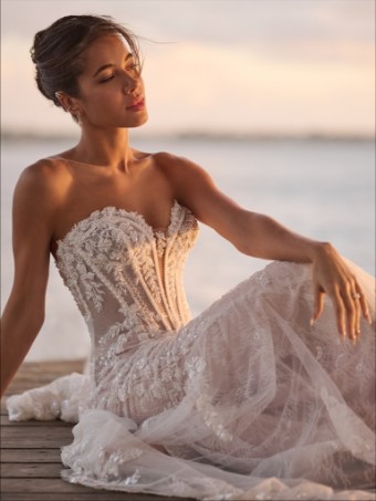 Maggie Sottero Benjie Royale #5 Ivory over Blush (gown with Light Nude Illusion) thumbnail