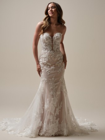 Rebecca Ingram Tegan #1 All Ivory (gown with Ivory Illusion) thumbnail