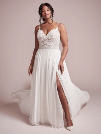 Rebecca Ingram Lorraine P #1 Ivory (gown with nude illusion) thumbnail