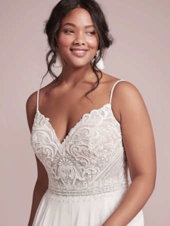 Rebecca Ingram Lorraine P #2 Ivory (gown with nude illusion) thumbnail