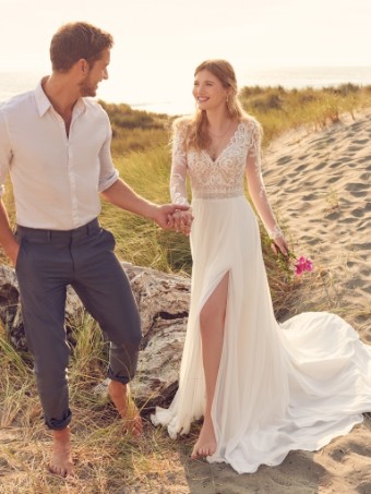 Rebecca Ingram Lorraine Dawn #2 Ivory (gown with Natural and Ivory Illusion) thumbnail