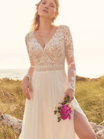Rebecca Ingram Lorraine Dawn #1 Ivory (gown with Natural and Ivory Illusion) thumbnail