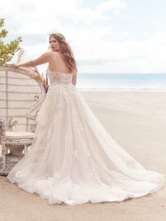 Rebecca Ingram Lettie #4 Ivory over Blush (gown with Natural Illusion) thumbnail