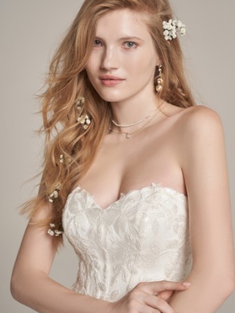 Rebecca Ingram Lily Lynette #1 All Ivory (gown with Ivory Illusion) thumbnail