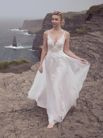 Rebecca Ingram Elsinore #0 default Ivory over Misty Mauve (gown with Natural Illusion) thumbnail