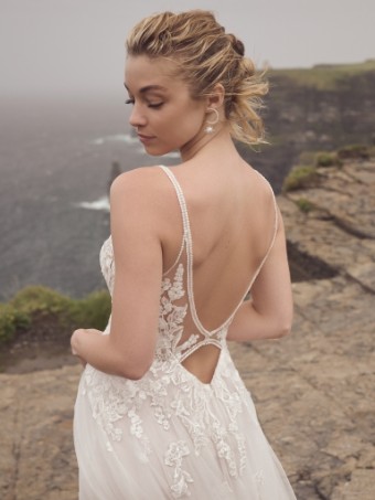 Rebecca Ingram Elsinore #2 Ivory over Misty Mauve (gown with Natural Illusion) thumbnail