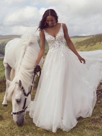 Rebecca Ingram Matilda #0 default Ivory over Soft Blush (gown with Natural Illusion) thumbnail