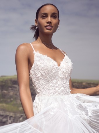 Rebecca Ingram Harriet #2 Ivory over Misty Mauve (gown with Natural Illusion) thumbnail