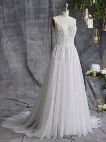 Rebecca Ingram Harriet #4 default Ivory over Misty Mauve (gown with Natural Illusion) thumbnail