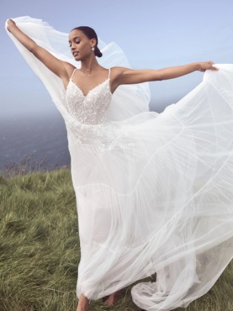 Rebecca Ingram Harriet #0 default Ivory over Misty Mauve (gown with Natural Illusion) thumbnail