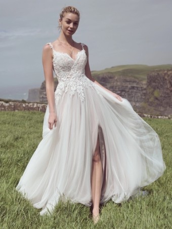 Rebecca Ingram Regina #6 Ivory over Mocha (gown with Natural Illusion) thumbnail