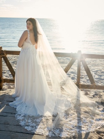 Rebecca Ingram Maeve #1 All Ivory (gown with Ivory Illusion) thumbnail