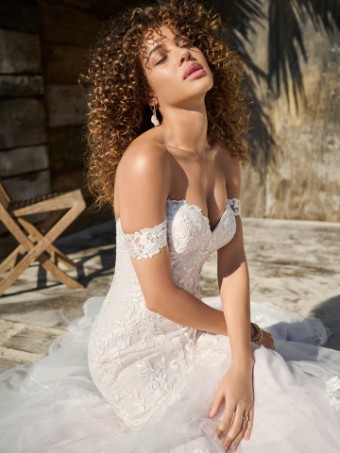 Rebecca Ingram Anita #3 Ivory over Misty Mauve (gown with Natural Illusion) thumbnail