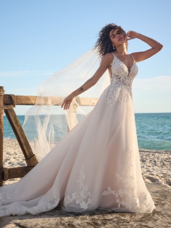 Rebecca Ingram Lizzy #1 default Ivory over Pearl (gown with Natural Illusion) thumbnail