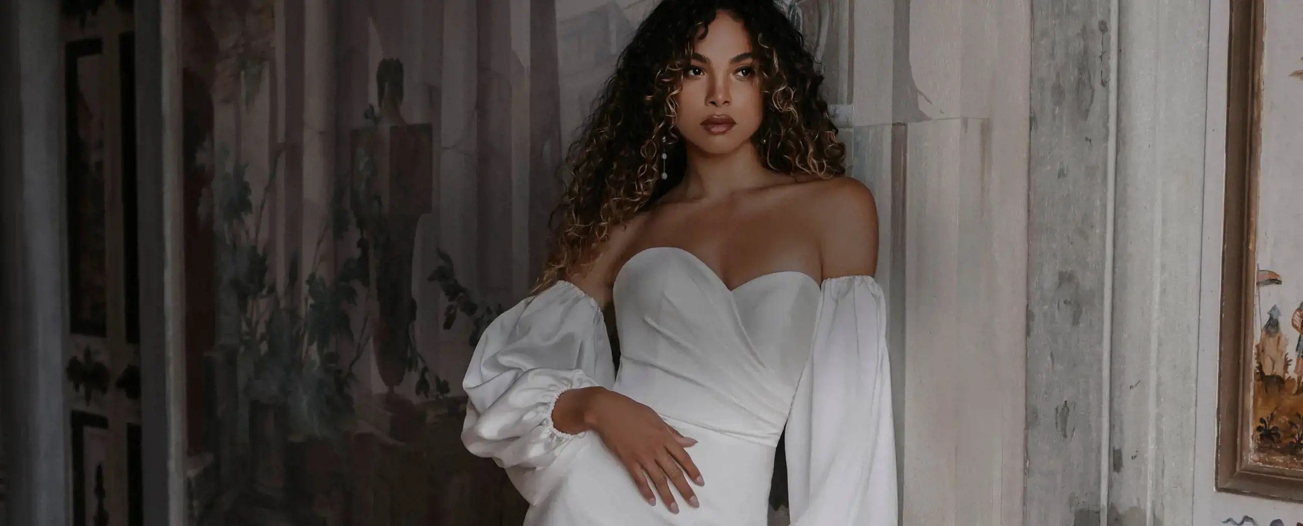 Image of bride in a white wedding dress